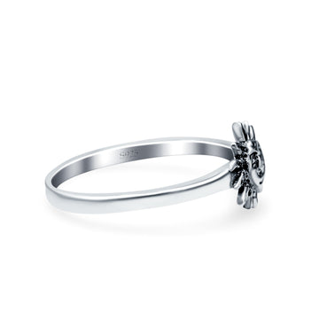 Sun Oxidized Band Solid 925 Sterling Silver Thumb Ring (9mm)